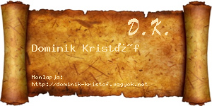 Dominik Kristóf névjegykártya