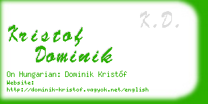 kristof dominik business card